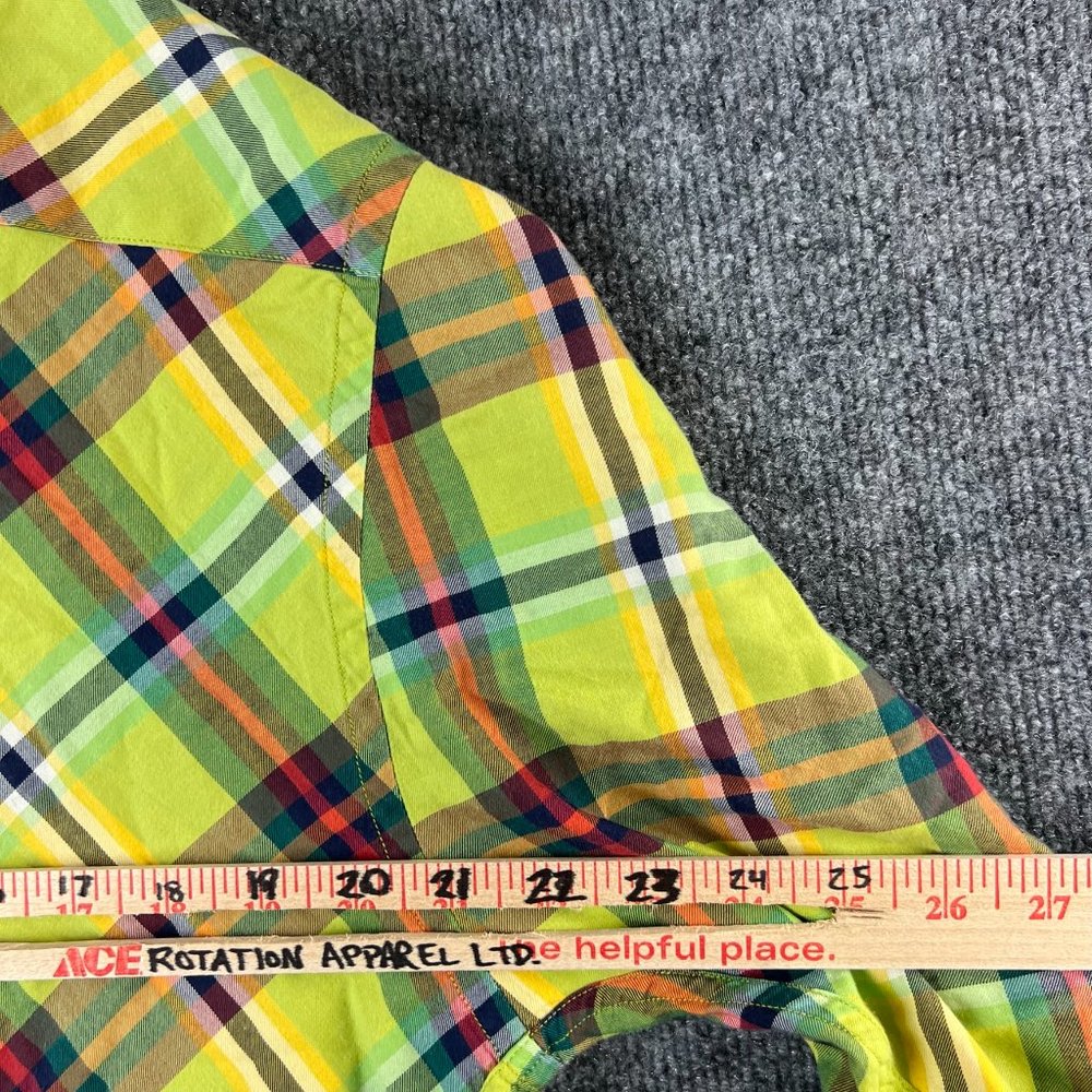 Tommy Hilfiger Shirt Adult Large Green Plaid Button Up Long Sleeve Casual Mens - Picture 15 of 16